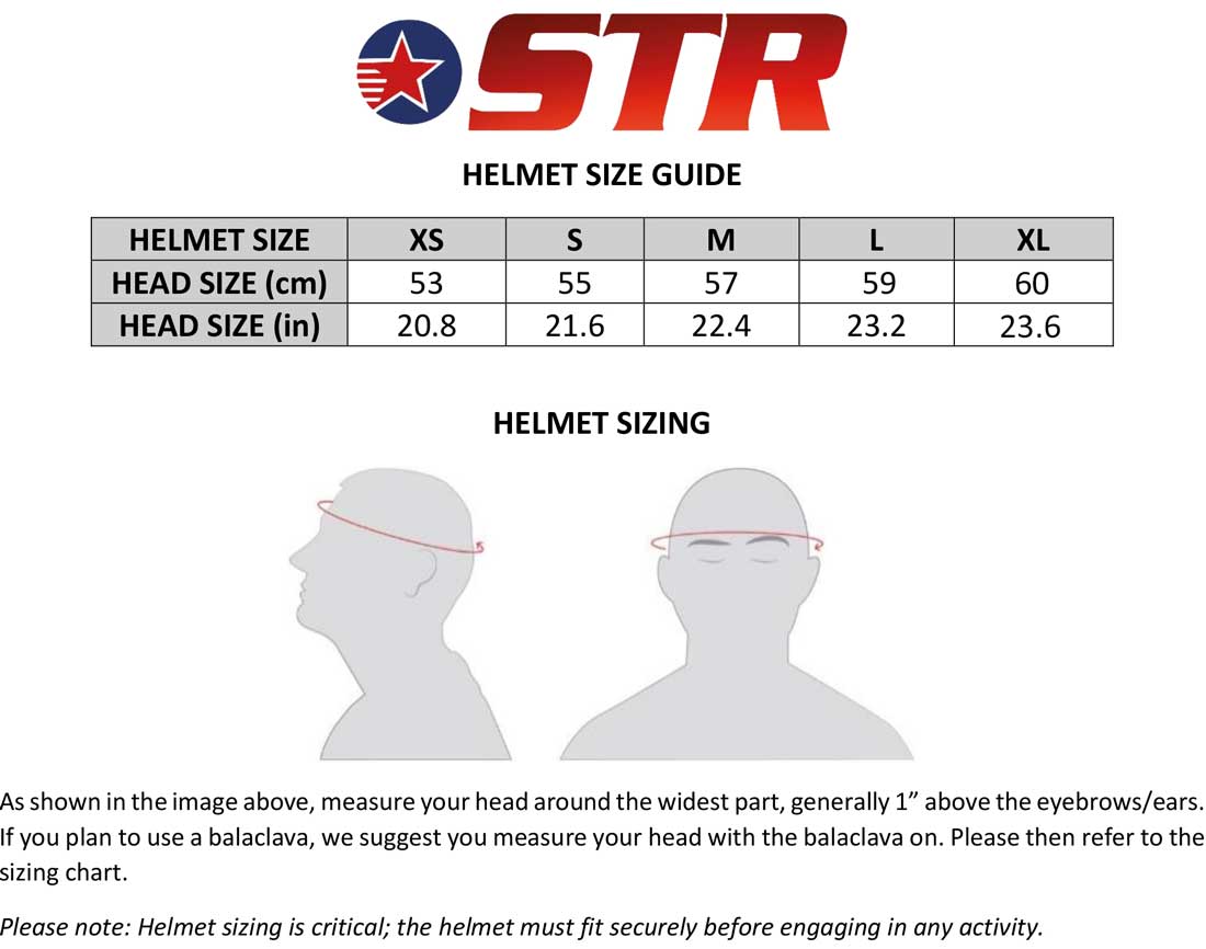 STR Leitfaden zur Helmgröße