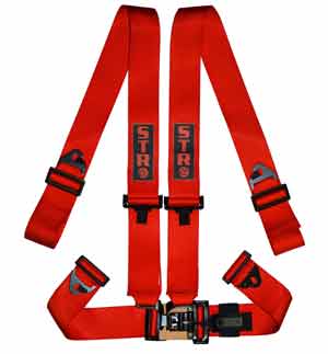 STR 4-Point NASCAR Latch Race Harness - Red