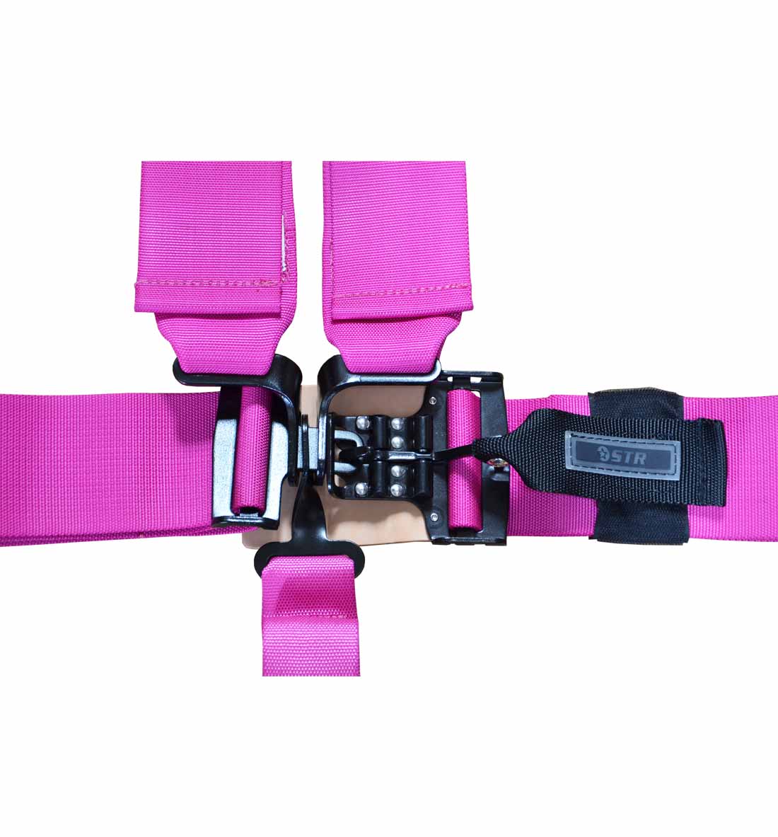 STR 5-Point Lightweight Buckle NASCAR Latch Race Harness - Pink