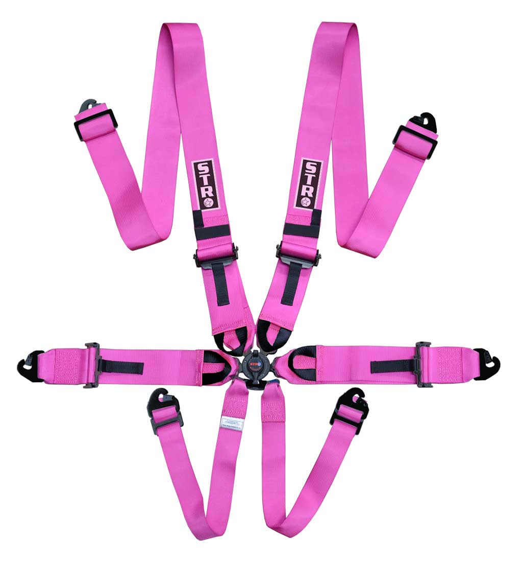 6-Point FIA Rally Belt | (2025) Approved Race Harness -Pink