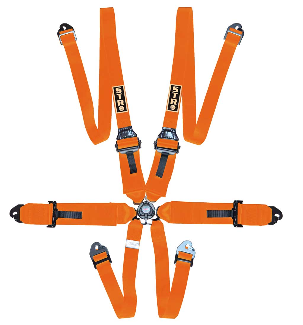 6-Point FHR Race Harness, 3" to 2" Straps (2029) - Burnt Orange