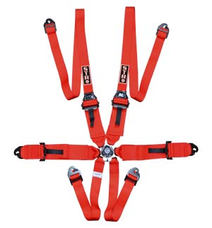 6-Point FHR Race Harness, 3&quot; to 2&quot; Straps (2029) - Burnt Orange