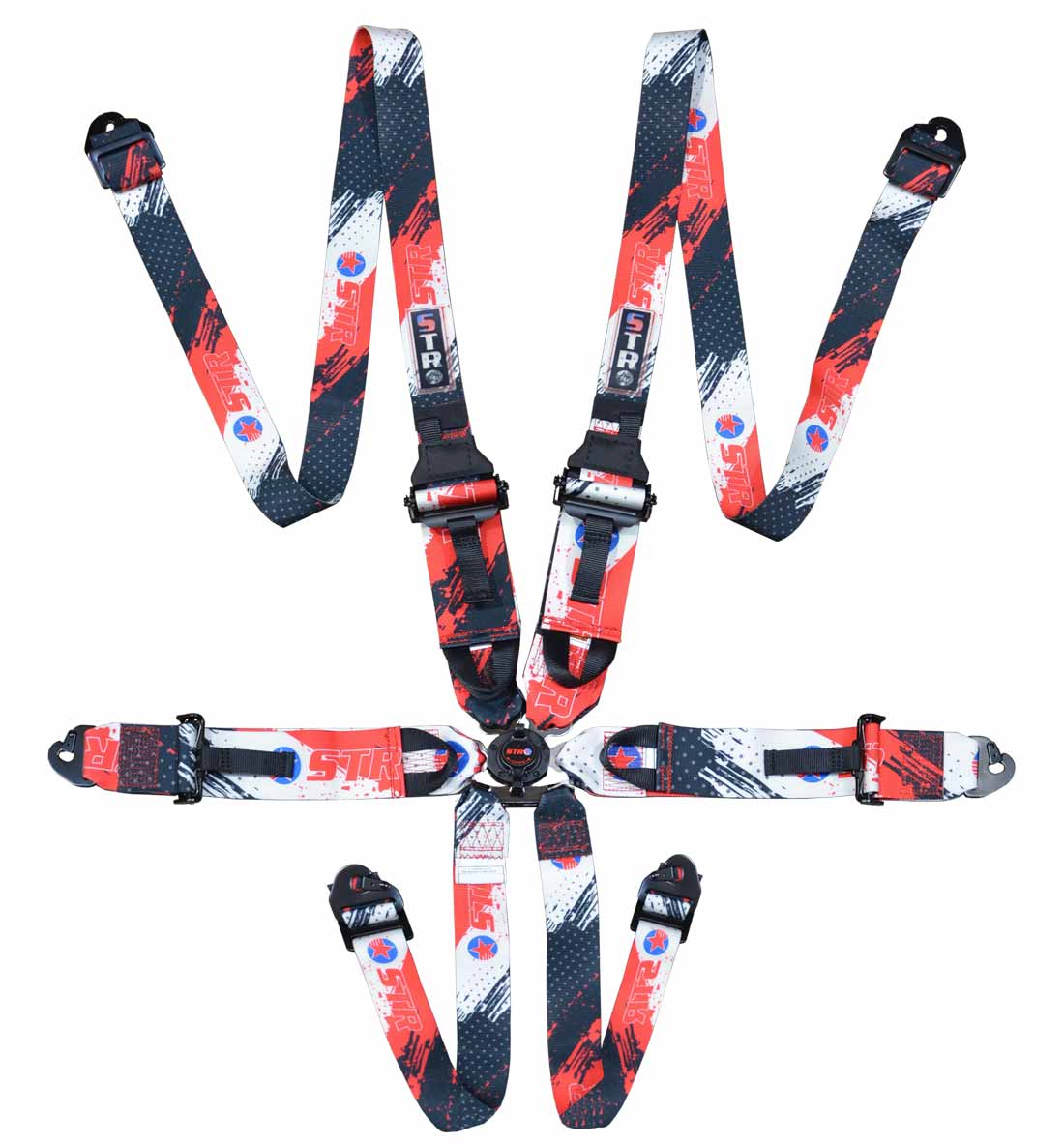 6-Point FHR Race Harness, 3" to 2" Straps (2029) - STR Pattern