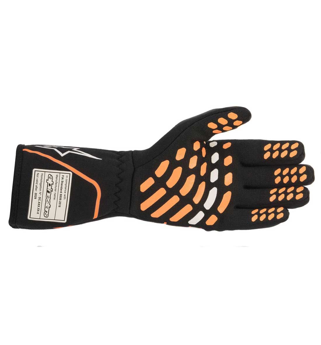 Alpinestars Tech-1 Race v2 Gloves - FIA XL Black/Orange Fluo