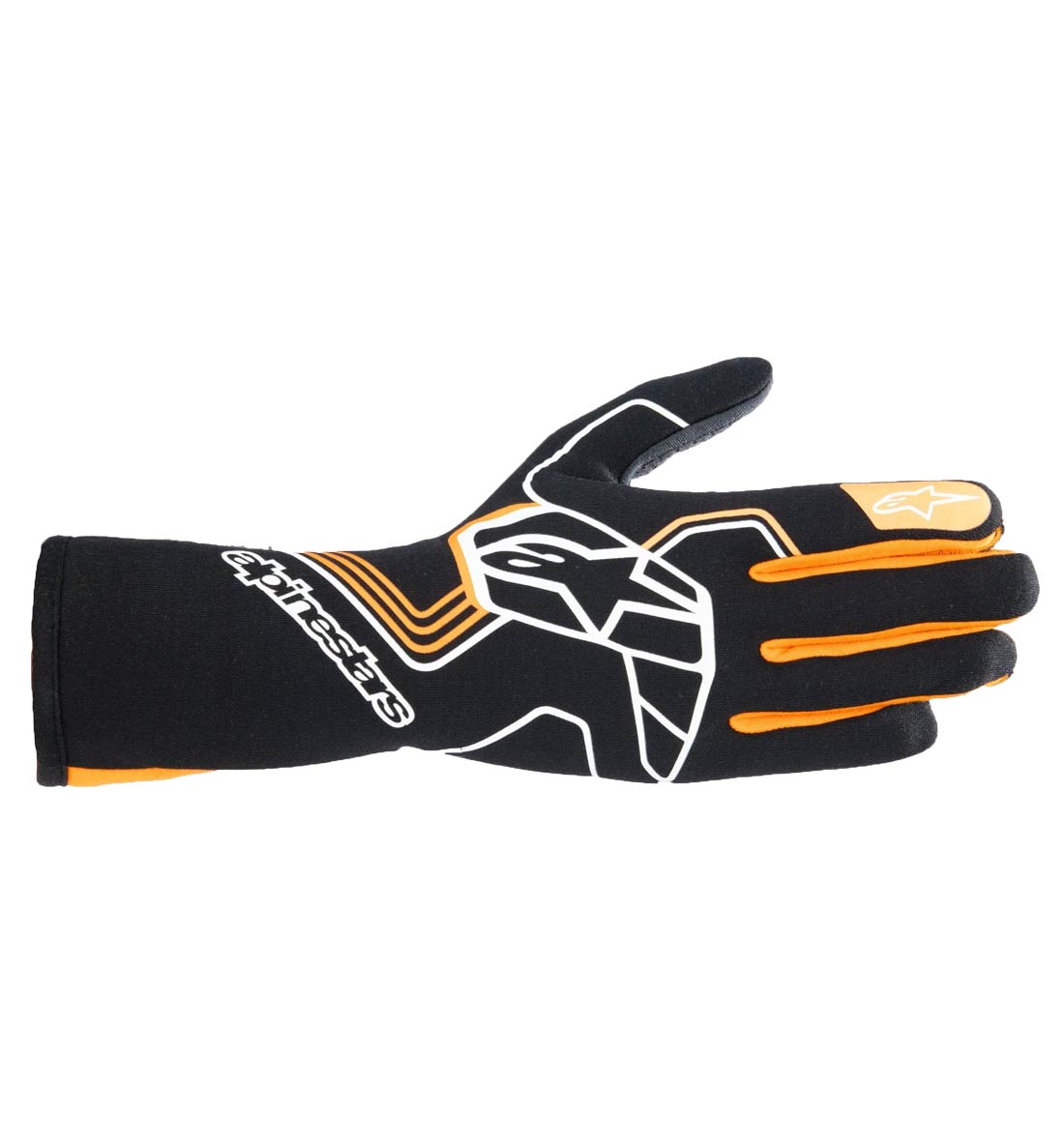 Alpinestars Tech-1 Race V4 Gloves - Black/Orange Fluo