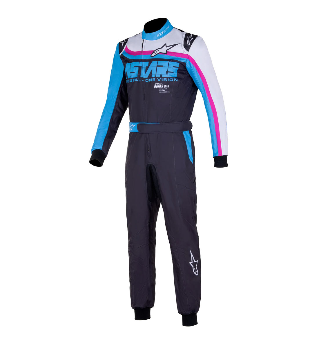 Alpinestars KMX-9 v2 GRAPHIC Suit - Black/Cyan/Fuchsia