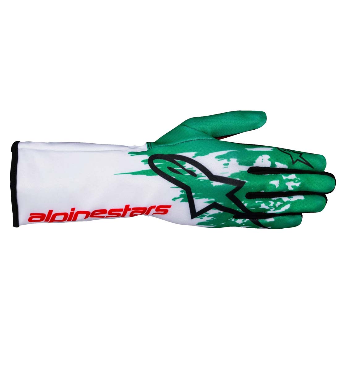 Alpinestars Tech-1 K V3 Gloves - White/Green/Red