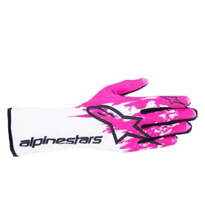 Alpinestars Tech-1 K V3 Gloves - White/Fuchsia/Black