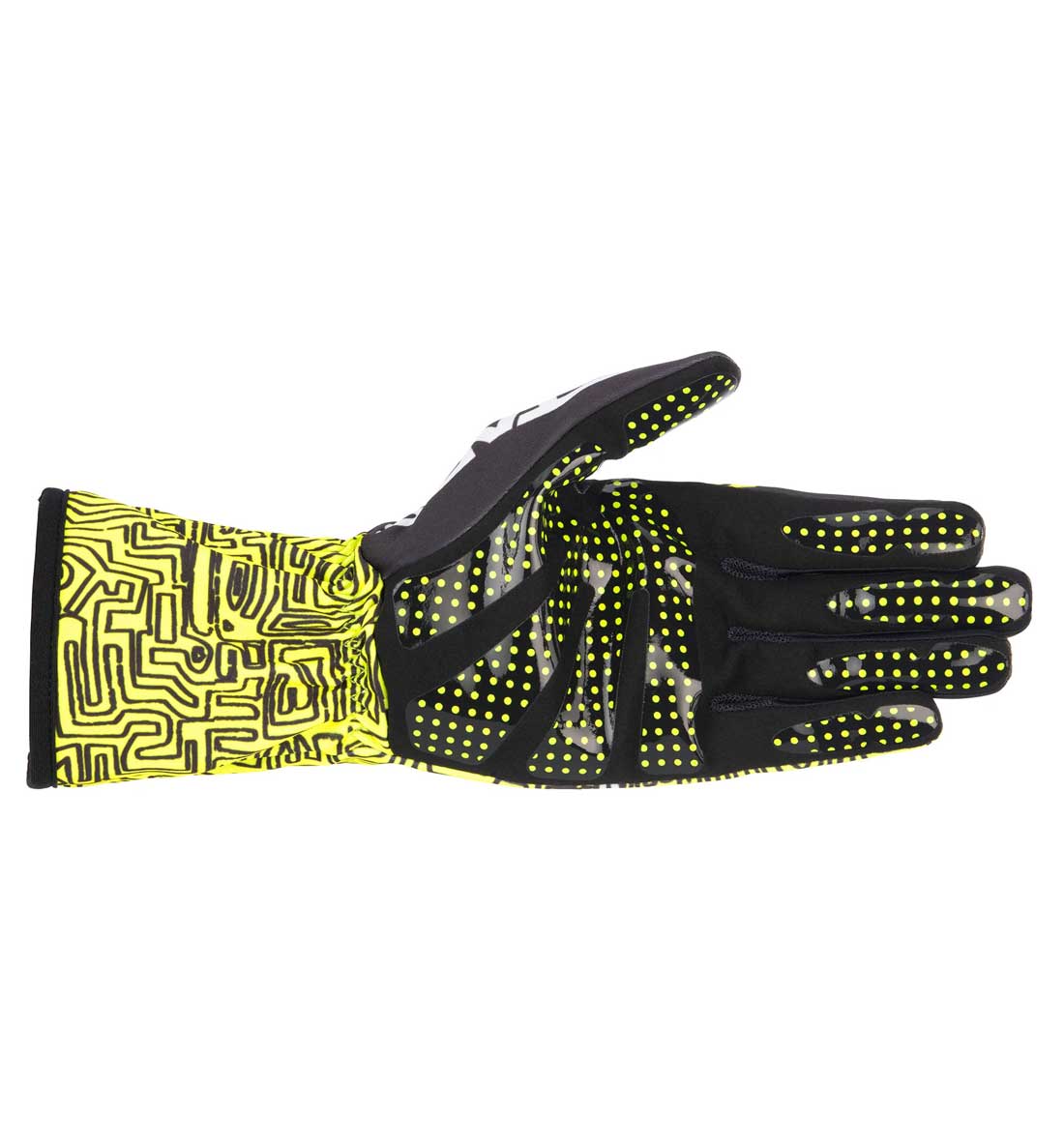 Alpinestars Tech-1 K Race V2 Vertical Gloves - Yellow/Fluo