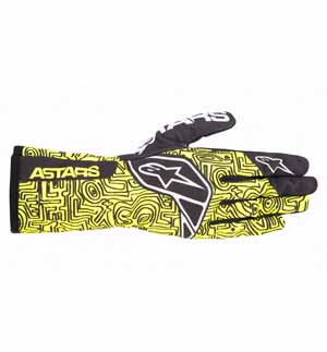 Alpinestars Tech-1 K Race V2 Vertical Gloves - Yellow/Fluo