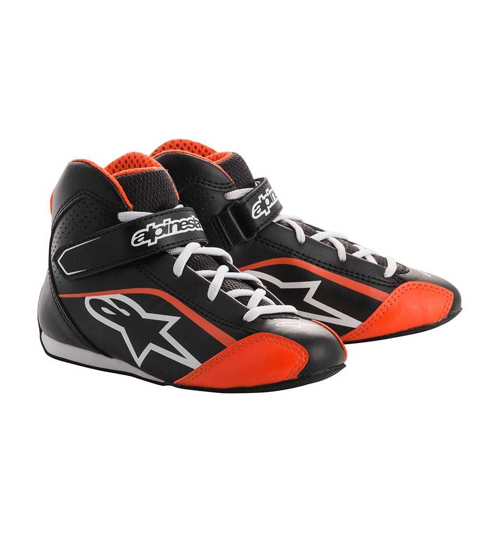 Alpinestars Tech-1 K S | Black/White/Orange | Size UK 13 EU32