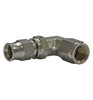 3/8&quot; UNF 90 Degree Female for AN-3 (3mm) - Zinc Plated