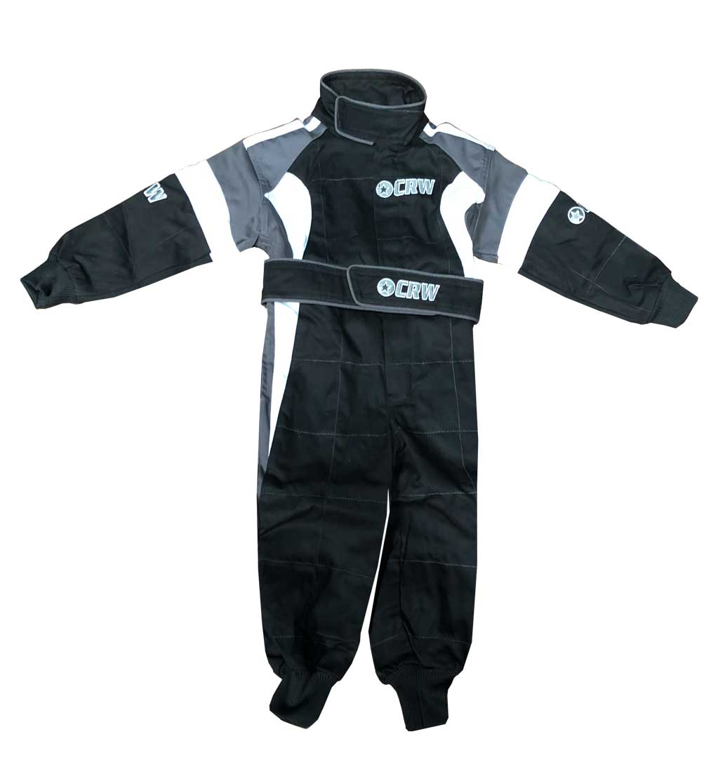 Kids Podium Pit Crew Suit - Black/White/Grey