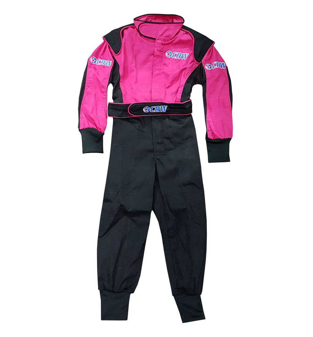 CRW Kids Pit Crew Suit | Black & Pink | Age 7