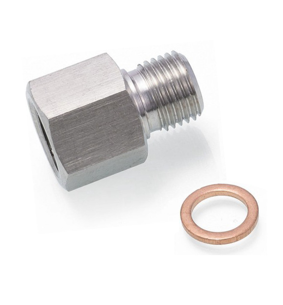 Gauge Adaptor 1/8" NPT Female to M10x1mm Male - Stainless Steel