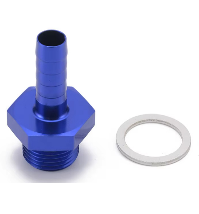 M12x1.5mm Male to AN-6 Push-On Barb Union Adapter