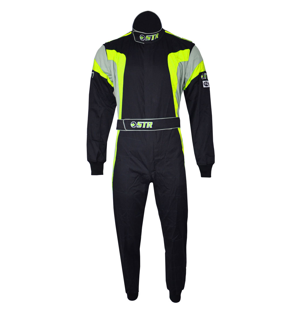 STR 'Podium' Race Suit - Black/Yellow Fluo/Silver