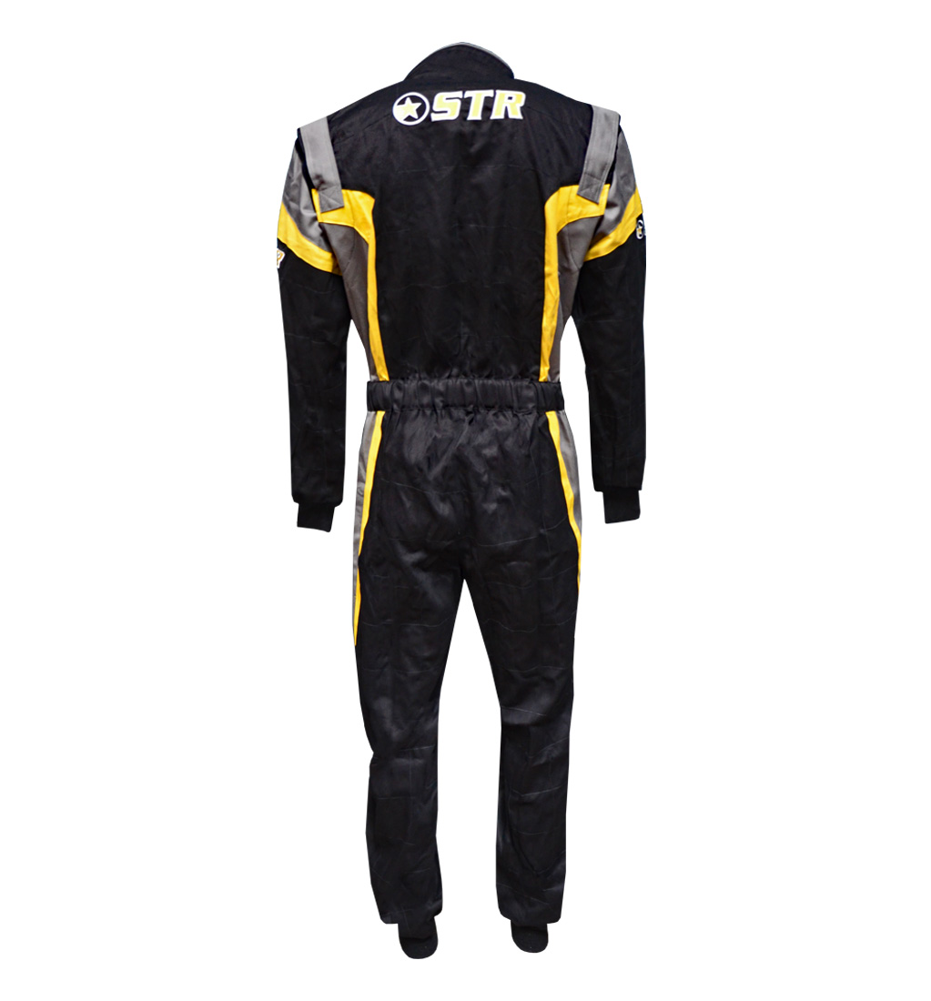 STR 'Podium' Race Suit - Black/Yellow/Grey