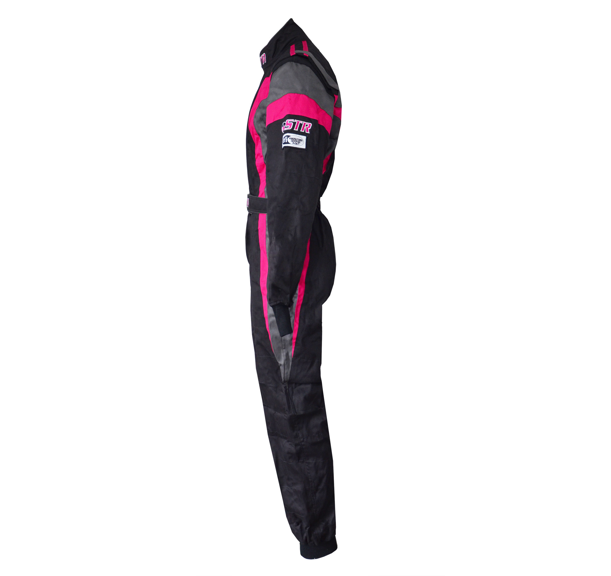 STR Youth 'Podium' Race Suit - Black/Pink/Grey