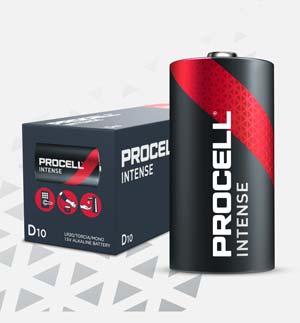 Procell Intense D Cell Battery 1.5V - Pack of 10x