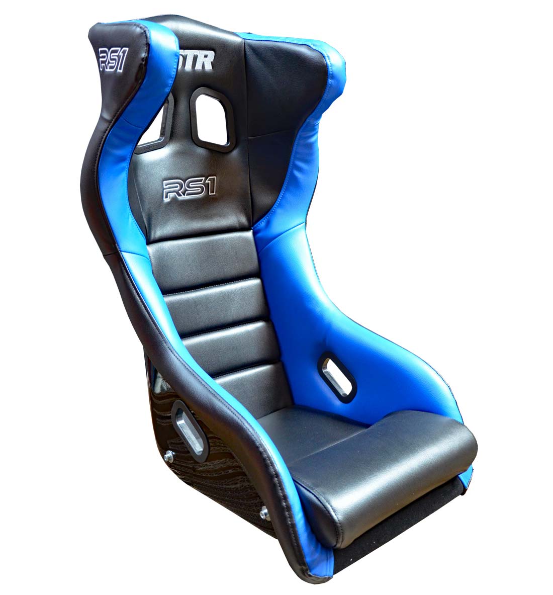 STR 'RS1' FIA Approved Race Seat - 2030 Black/Blue PVC Leather