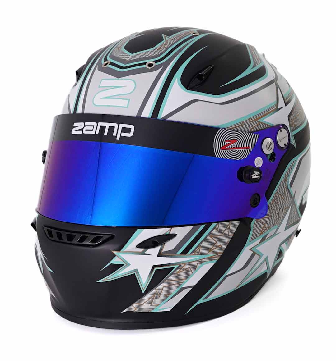 Zamp ZR-72 Helmet FIA 8859-2015 SA2020 - Matt Black/Grey/Blue