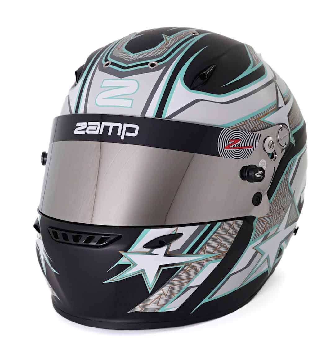 Zamp ZR-72 Helmet FIA 8859-2015 SA2020 - Matt Black/Grey/Blue